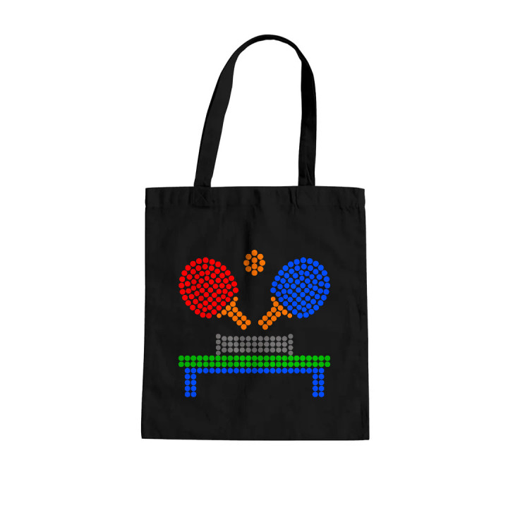 Stolný tenis z bodiek - deň bodky - bavlnená taška s potlačou