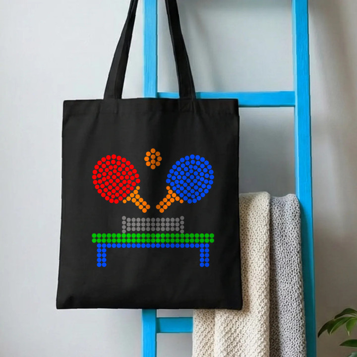 Stolný tenis z bodiek - deň bodky - bavlnená taška s potlačou