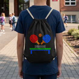 Stolný tenis z bodiek - deň bodky - vak na chrbát s potlačou