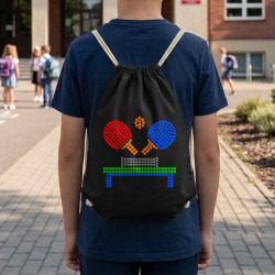 Stolný tenis z bodiek - deň bodky - vak na chrbát s potlačou