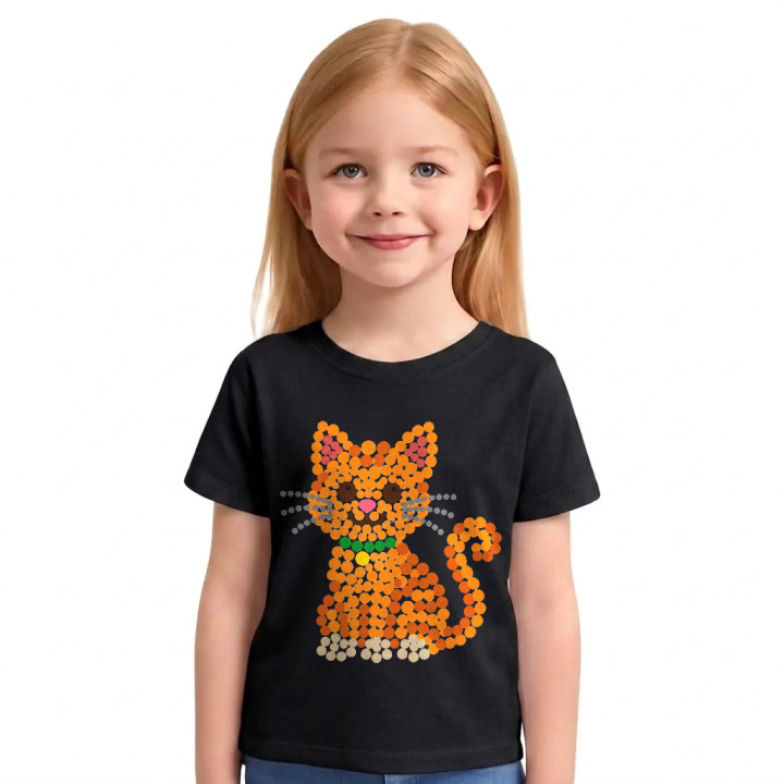 Mačka z bodiek - deň bodky - detské tričko s potlačou