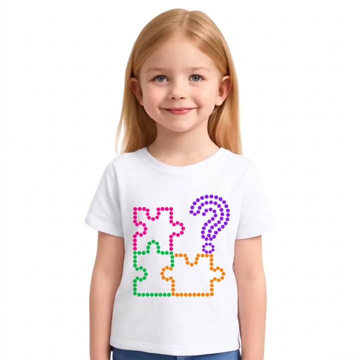 Puzzle z bodiek - deň bodky - detské tričko s potlačou