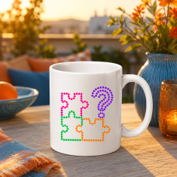 Puzzle z bodiek - deň bodky - keramický hrnček s potlačou