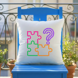 Puzzle z bodiek - deň bodky - vankúš s potlačou