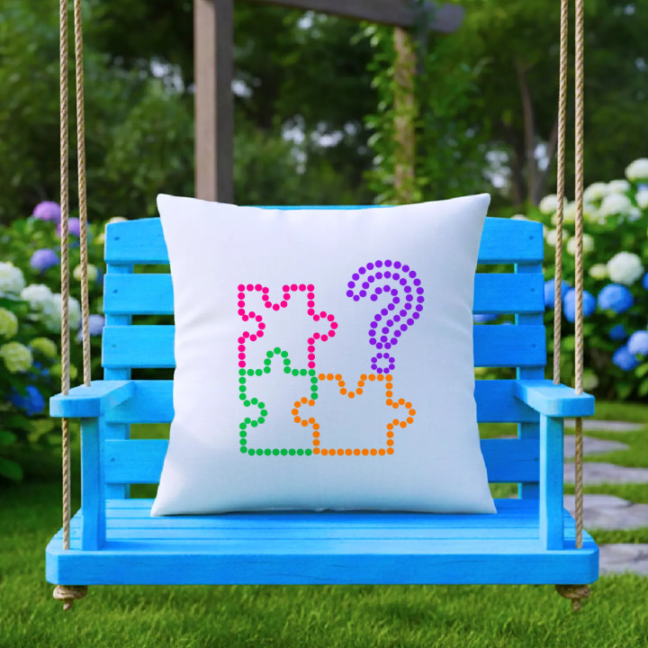 Puzzle z bodiek - deň bodky - vankúš s potlačou