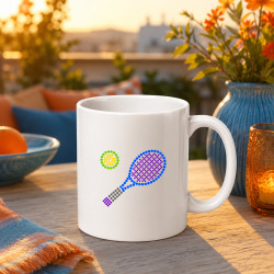 Tenis z bodiek - deň bodky - keramický hrnček s potlačou