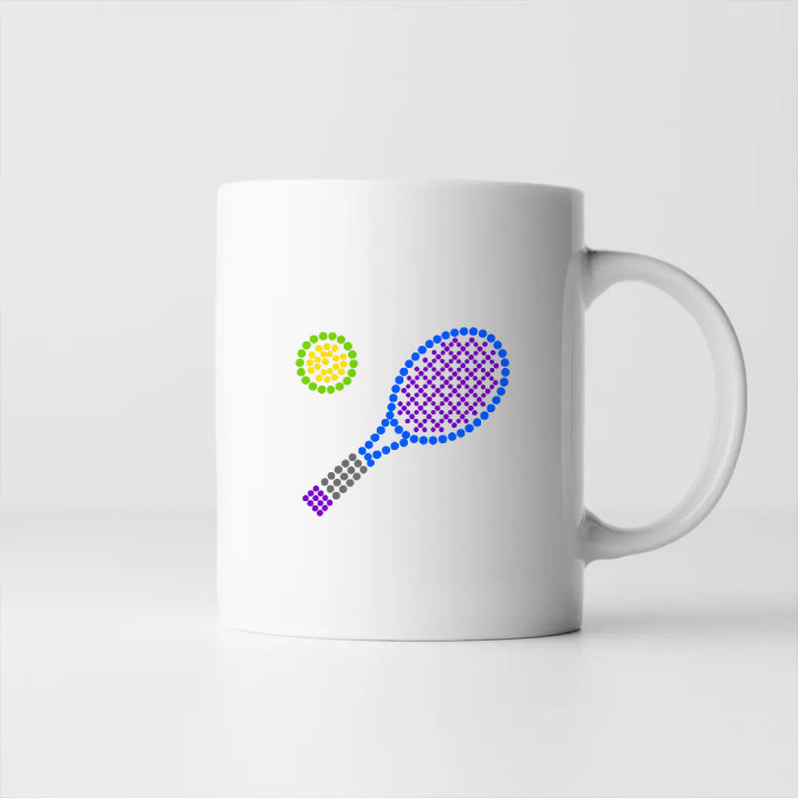 Tenis z bodiek - deň bodky - keramický hrnček s potlačou