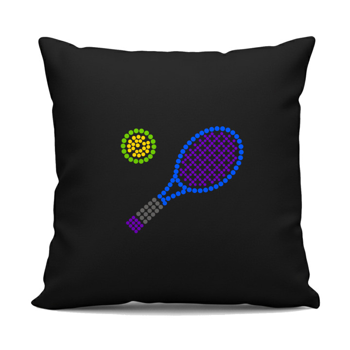 Tenis z bodiek - deň bodky - čierny vankúš s potlačou
