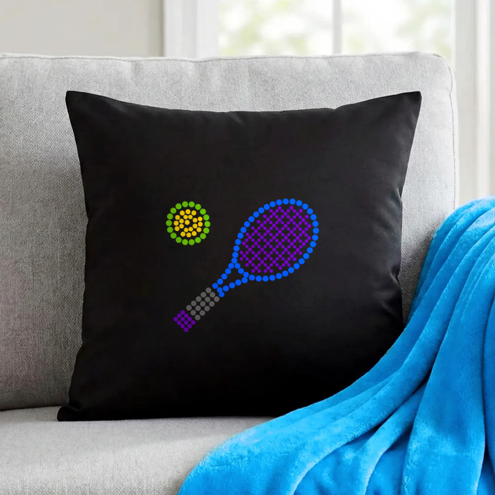 Tenis z bodiek - deň bodky - čierny vankúš s potlačou