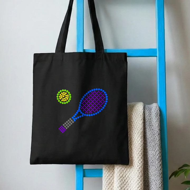 Tenis z bodiek - deň bodky - bavlnená taška s potlačou