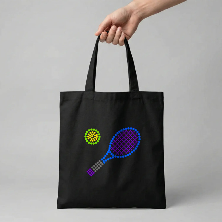 Tenis z bodiek - deň bodky - bavlnená taška s potlačou