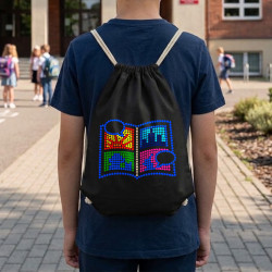 Komiks z bodiek - deň bodky - vak na chrbát s potlačou