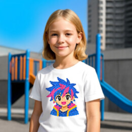 Anime dievča z bodiek - deň bodky - detské tričko s potlačou