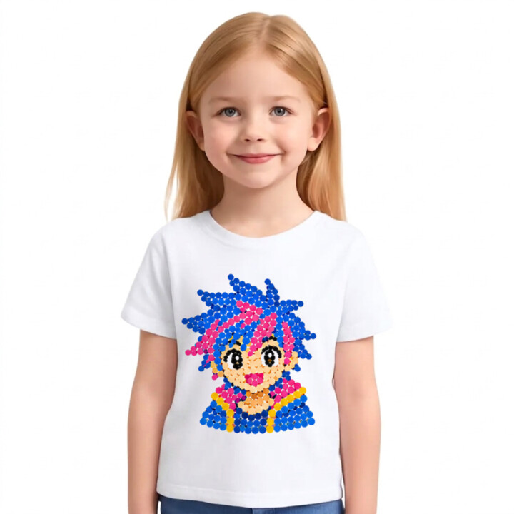 Anime dievča z bodiek - deň bodky - detské tričko s potlačou