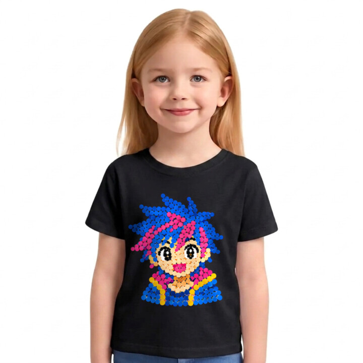 Anime dievča z bodiek - deň bodky - detské tričko s potlačou