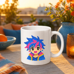Anime dievča z bodiek - deň bodky - keramický hrnček s potlačou
