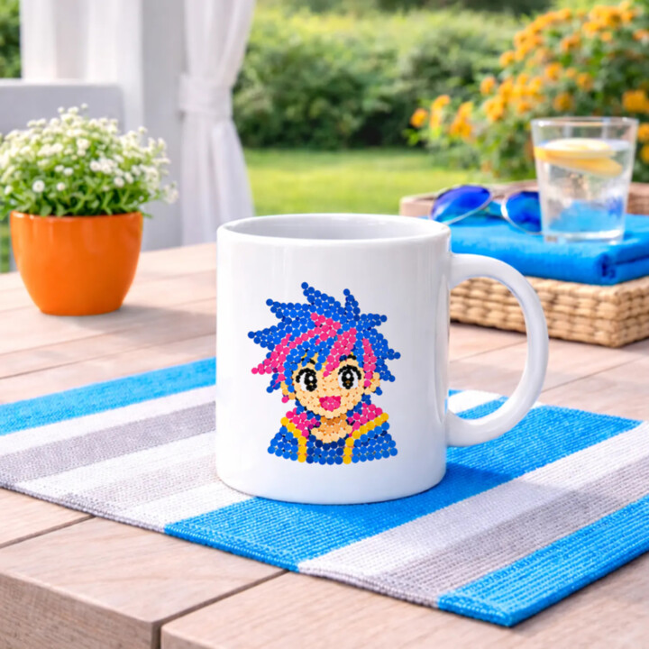 Anime dievča z bodiek - deň bodky - keramický hrnček s potlačou