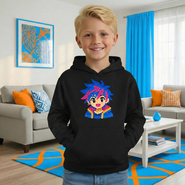 Anime dievča z bodiek - deň bodky - detská mikina s potlačou