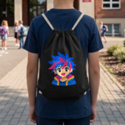 Anime dievča z bodiek - deň bodky - vak na chrbát s potlačou