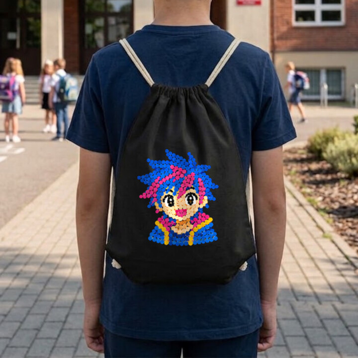 Anime dievča z bodiek - deň bodky - vak na chrbát s potlačou