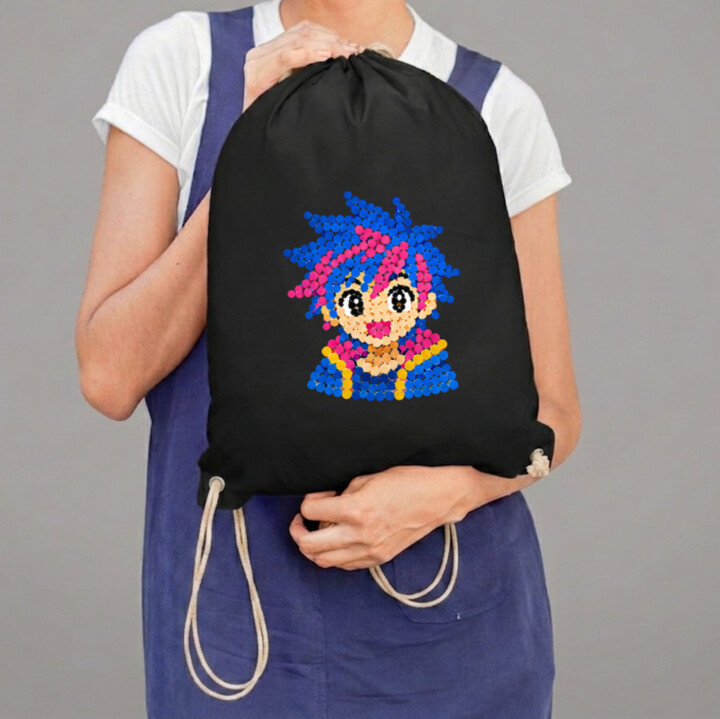 Anime dievča z bodiek - deň bodky - vak na chrbát s potlačou