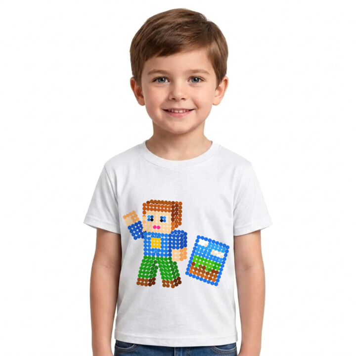 Kockový hráč z bodiek - deň bodky - detské tričko s potlačou - inšpirované Robloxom