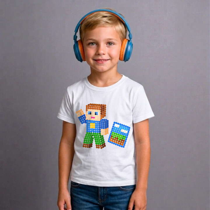 Kockový hráč z bodiek - deň bodky - detské tričko s potlačou - inšpirované Robloxom