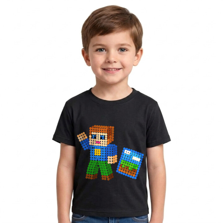 Kockový hráč z bodiek - deň bodky - detské tričko s potlačou - inšpirované Robloxom