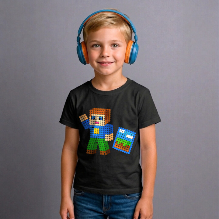 Kockový hráč z bodiek - deň bodky - detské tričko s potlačou - inšpirované Robloxom