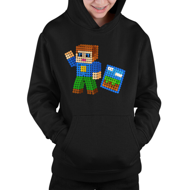 Kockový hráč z bodiek - deň bodky - detská mikina s potlačou - inšpirované Robloxom