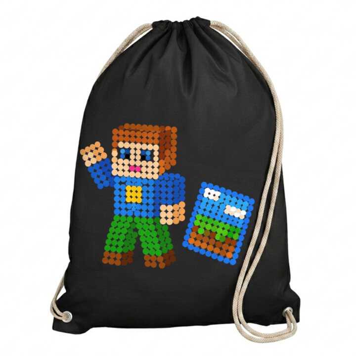 Kockový hráč z bodiek - deň bodky - vak na chrbát s potlačou - inšpirované Robloxom