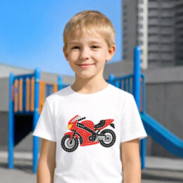 Motorka z bodiek - deň bodky - detské tričko s potlačou