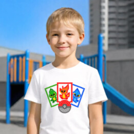 Zberateľské karty z bodiek - deň bodky - detské tričko s potlačou - inšpirované Pokémonmi