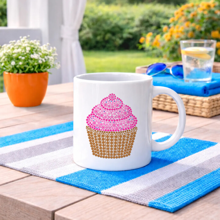 Muffin z bodiek - deň bodky - keramický hrnček s potlačou