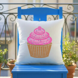 Muffin z bodiek - deň bodky - vankúš s potlačou