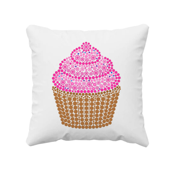 Muffin z bodiek - deň bodky - vankúš s potlačou