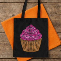 Muffin z bodiek - deň bodky - bavlnená taška s potlačou