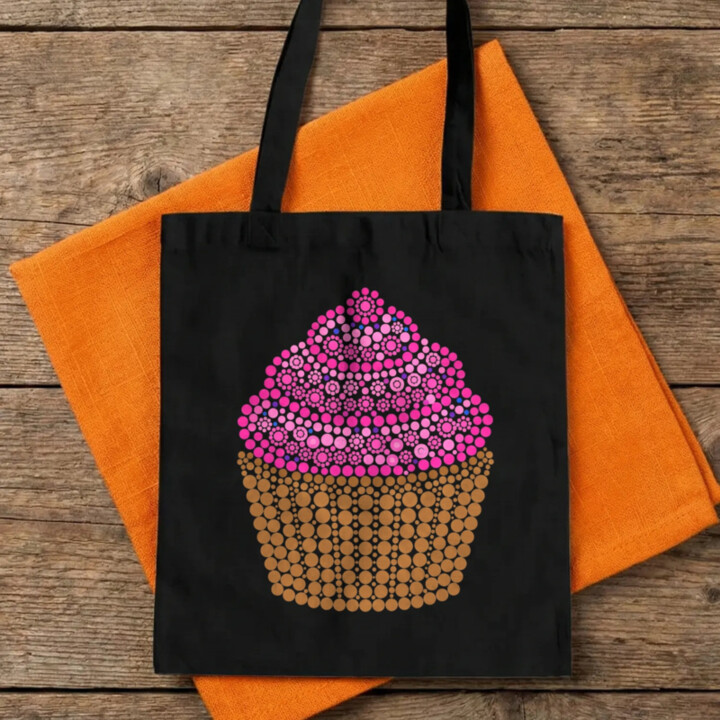 Muffin z bodiek - deň bodky - bavlnená taška s potlačou