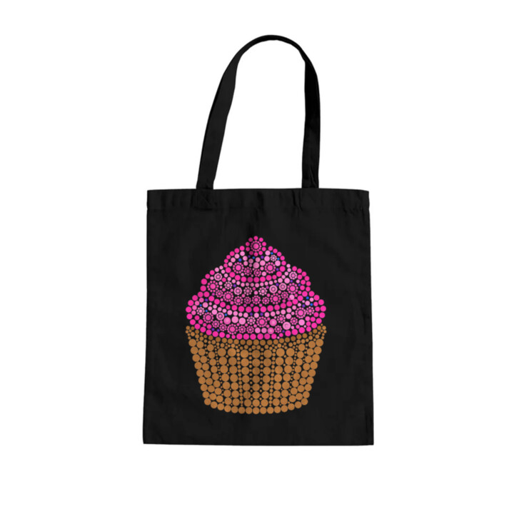 Muffin z bodiek - deň bodky - bavlnená taška s potlačou