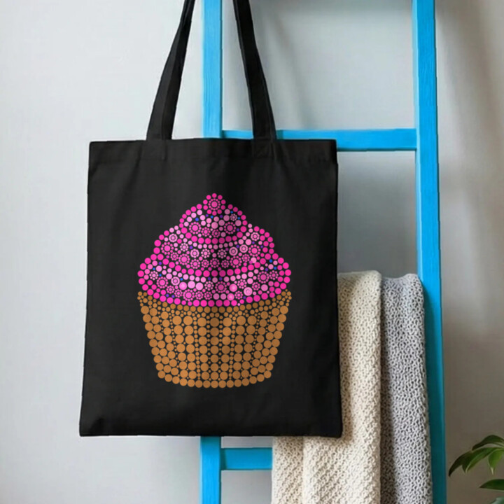 Muffin z bodiek - deň bodky - bavlnená taška s potlačou