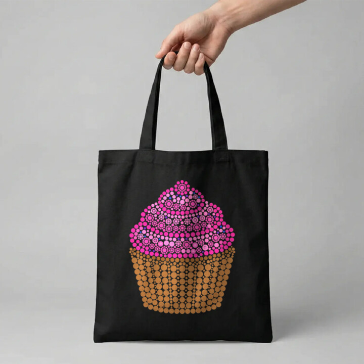 Muffin z bodiek - deň bodky - bavlnená taška s potlačou