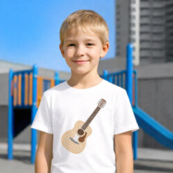 Akustická gitara z bodiek - deň bodky - detské tričko s potlačou
