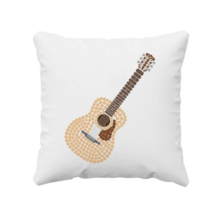 Akustická gitara z bodiek - deň bodky - vankúš s potlačou