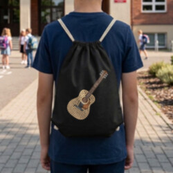 Akustická gitara z bodiek - deň bodky - vak na chrbát s potlačou