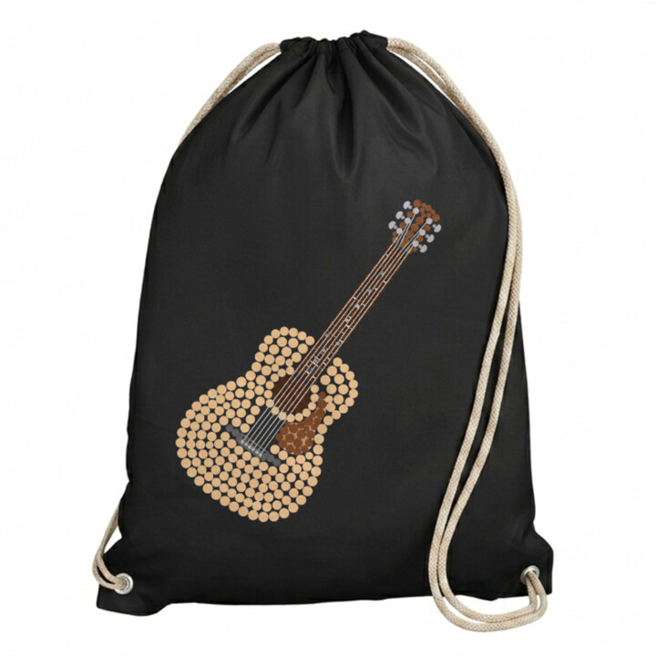 Akustická gitara z bodiek - deň bodky - vak na chrbát s potlačou