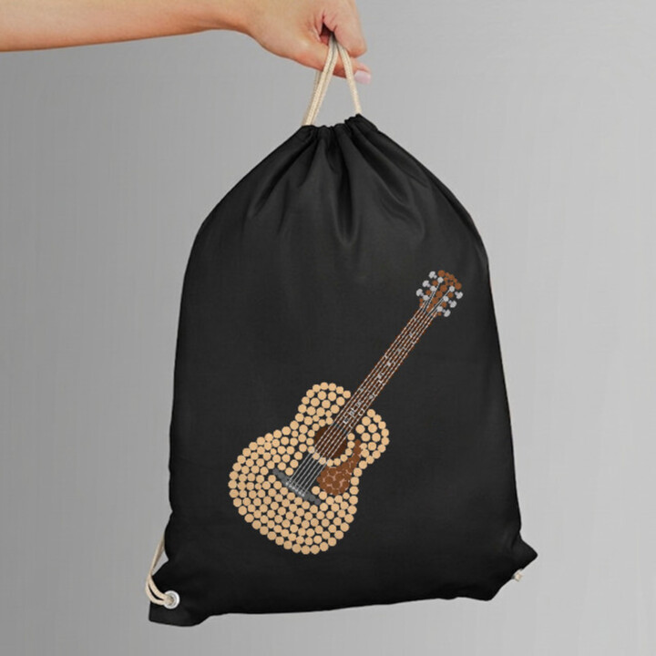 Akustická gitara z bodiek - deň bodky - vak na chrbát s potlačou