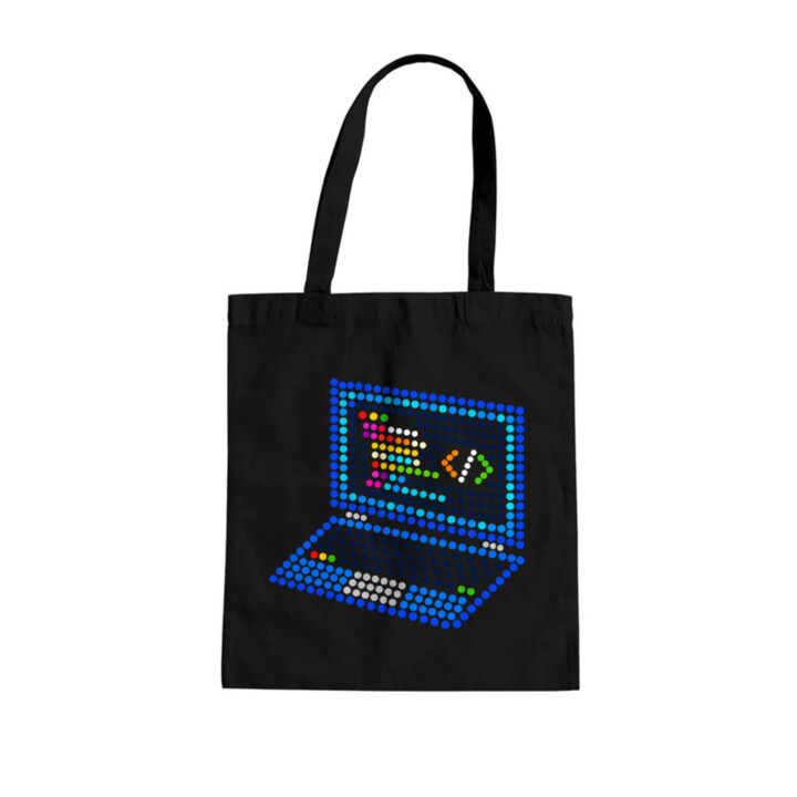 Malý programátor z bodiek - deň bodky - bavlnená taška s potlačou