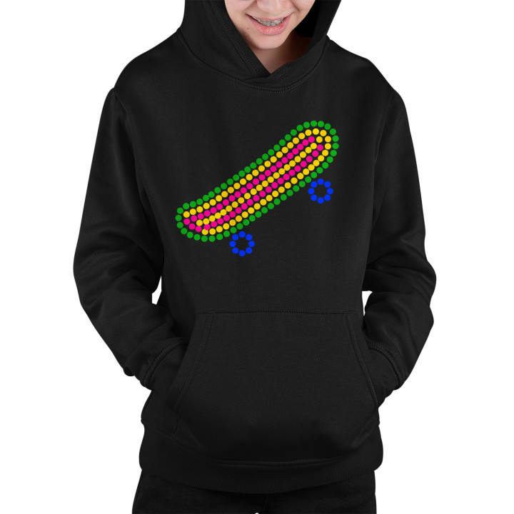 Skateboard z bodiek - deň bodky - detská mikina s potlačou