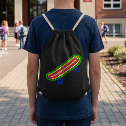 Skateboard z bodiek - deň bodky - vak na chrbát s potlačou
