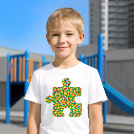 Puzzle z bodiek - deň bodky - detské tričko s potlačou